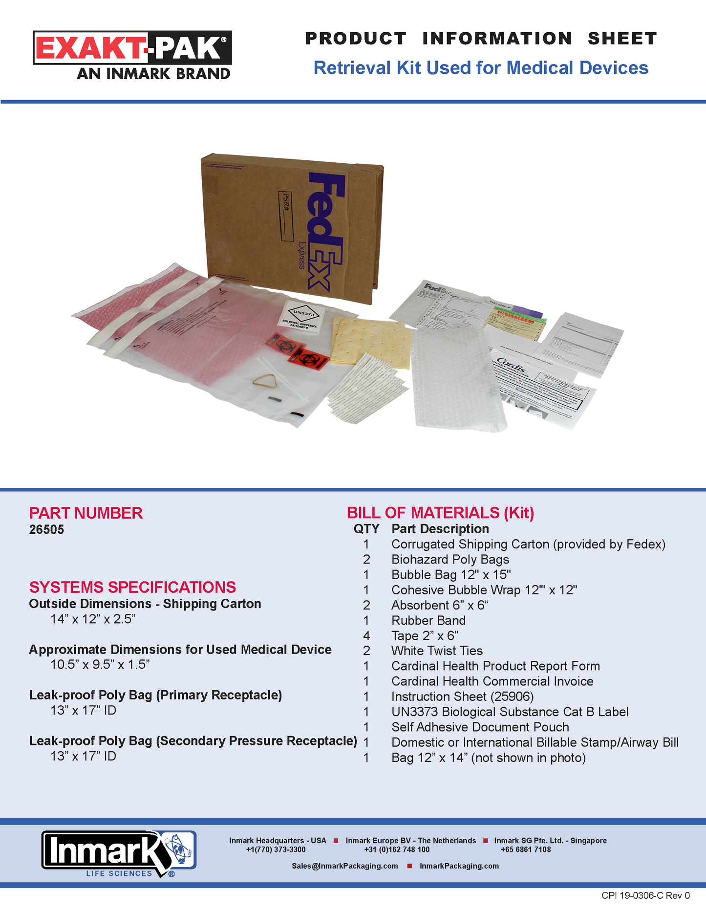 Cordis Retrieval Kit Used for Medical Devices - Ambient w/o Korrvu